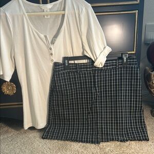 Black and White Mini Pencil Skirt for Work